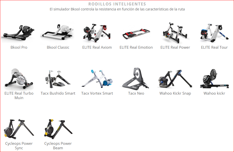 La lista de rodillos inteligentes compatibles con el simulador de ciclismo Bkool cada vez es más amplia