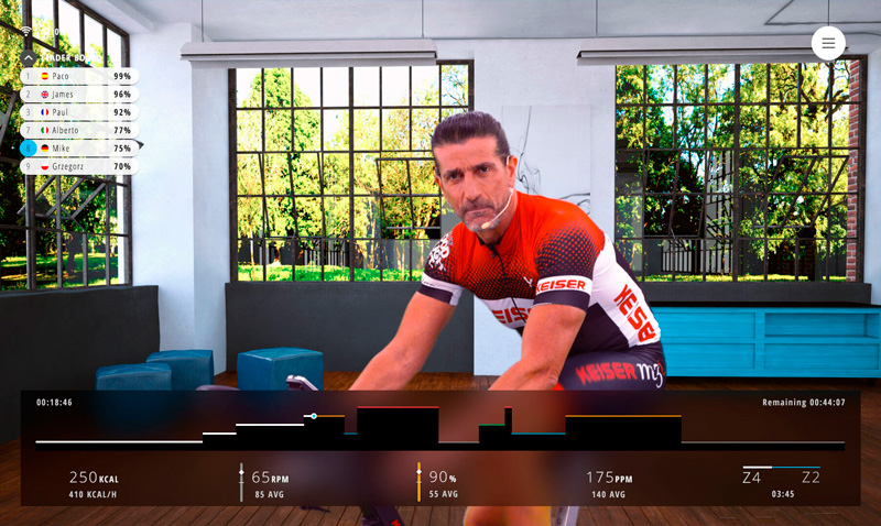 Clase ciclismo indoor en el simulador Bkool