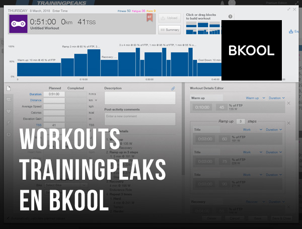 Workouts de TrainingPeaks en Bkool